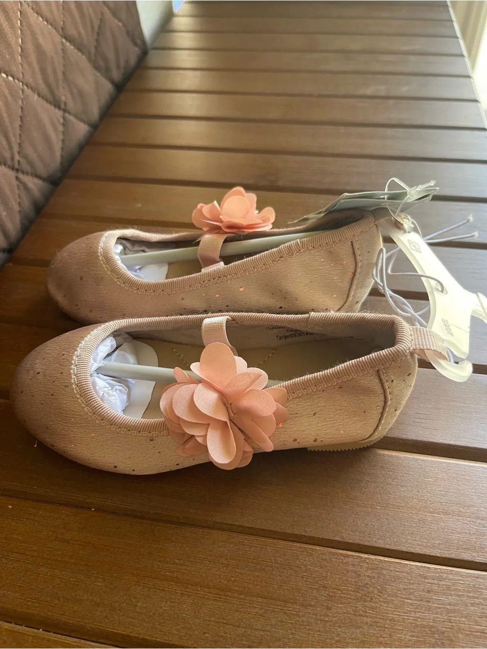 Cat & Jack Peach Floral Mary Jane Ballet Flats